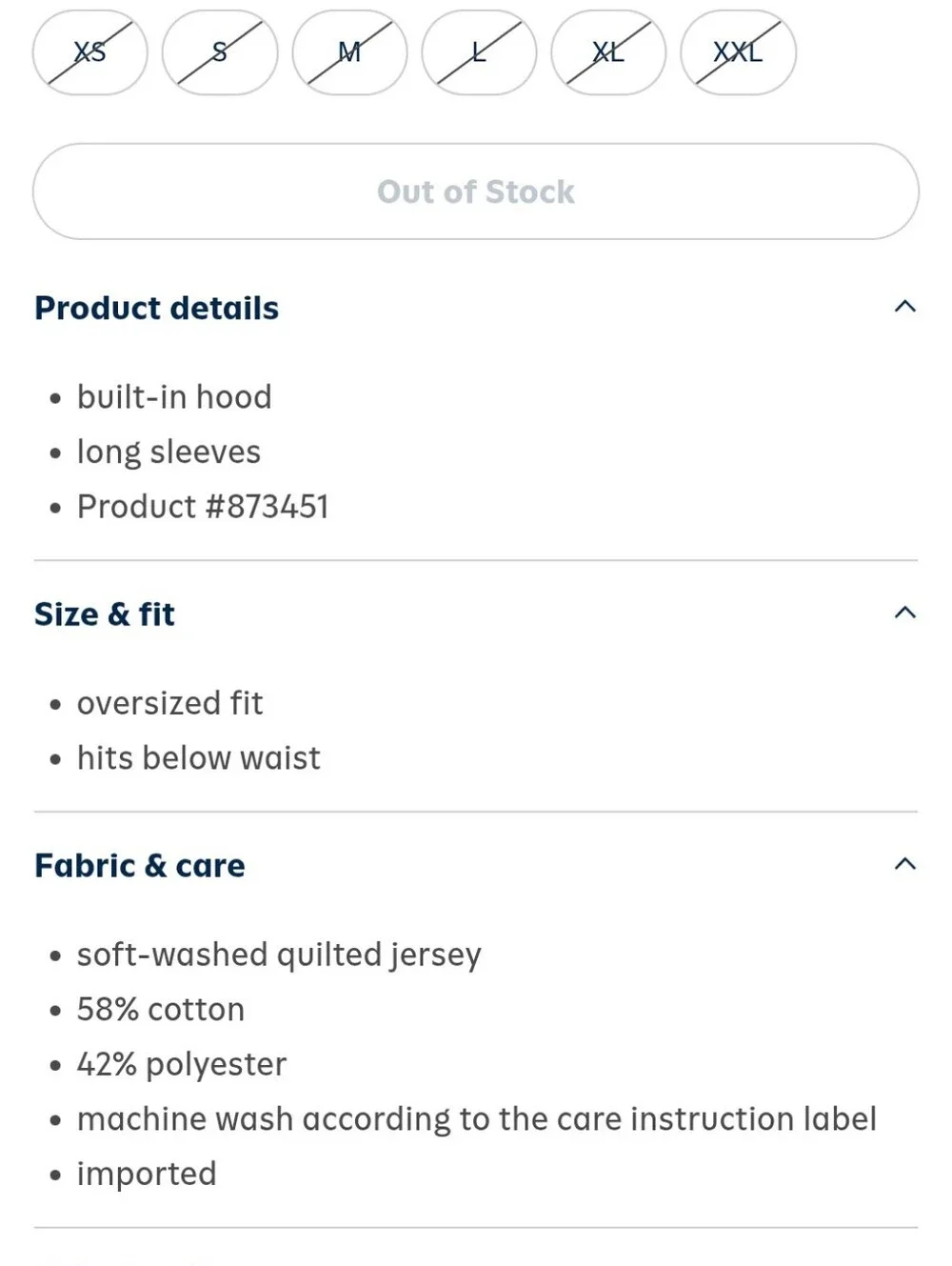 Old Navy Oversized Quilted Fleece Hoodie- M